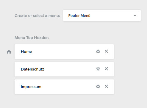 footer menu