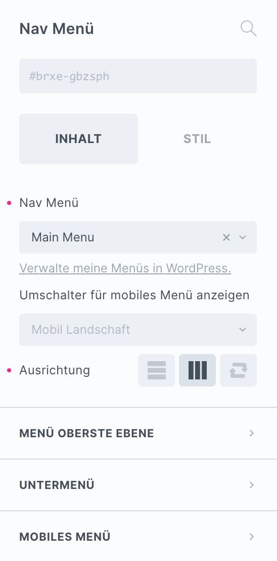 menu waehlen