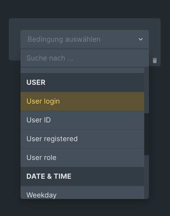 bedingungen user