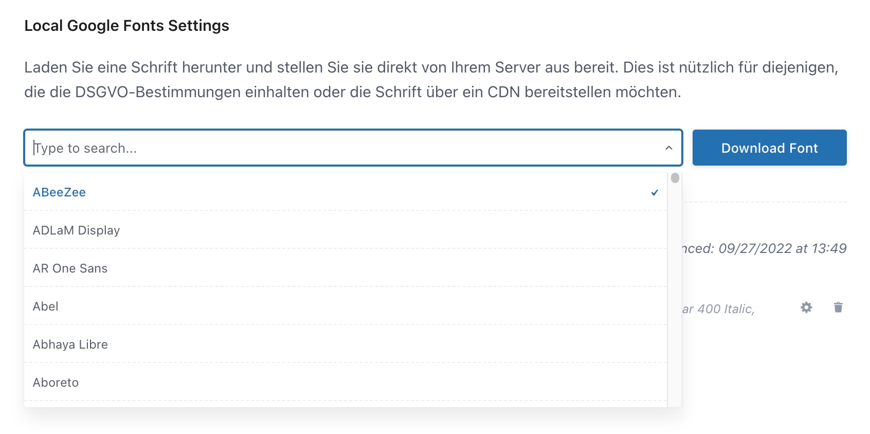 blocksy compangion font auswahl